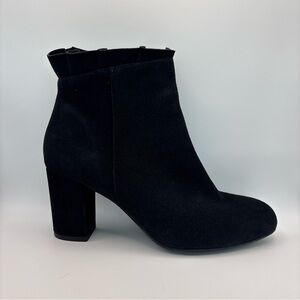 Ateliers Sierra Suede Ankle Boots Black Block Heel Women's Size 38 / US 7.5